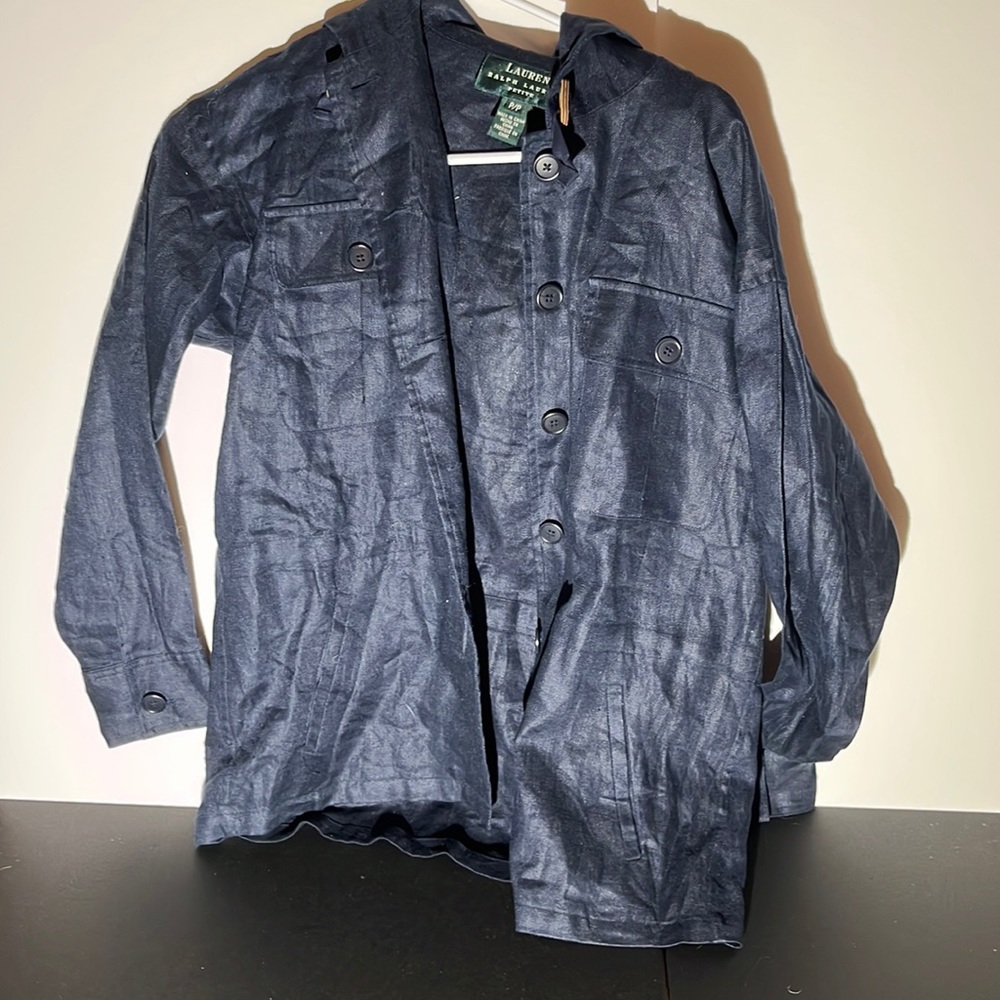 Ralph Lauren Linen blend hooded cardigan with buttons
